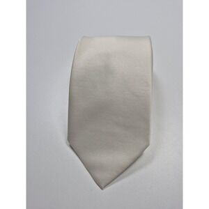 Stacy Adams Tie Mens One Size White Solid Polyester Satin Pointed Handmade
